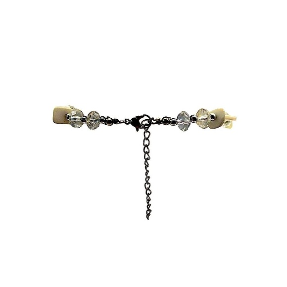 Vintage Shell Necklace & Crystal Bangle Set - Boho Chic Jewelry for Women N52 - Picture 4 of 7